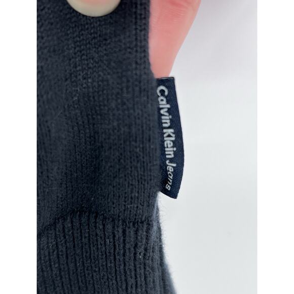 Y2K CALVIN KLEIN V-Neck Sweater Vest Adult XL Eagle Skull Graphic Print Grandpa - Picture 7 of 13